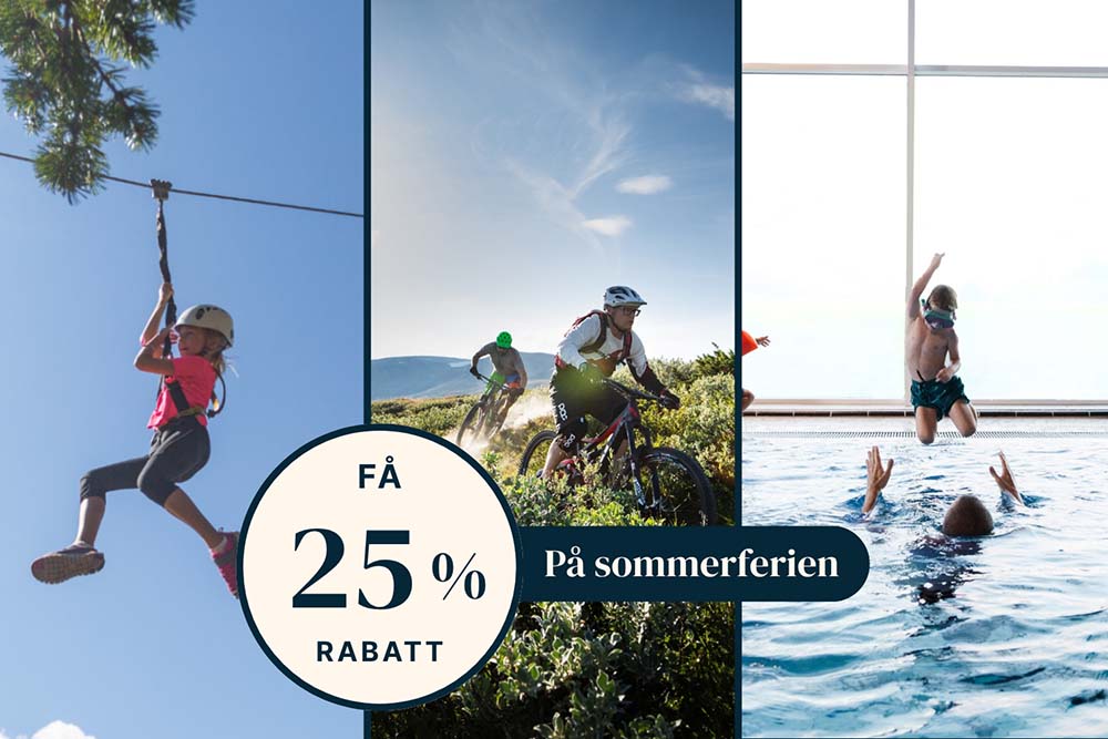 Familier koser seg på Vestlia Resort i sommer med 25% på sommerferien